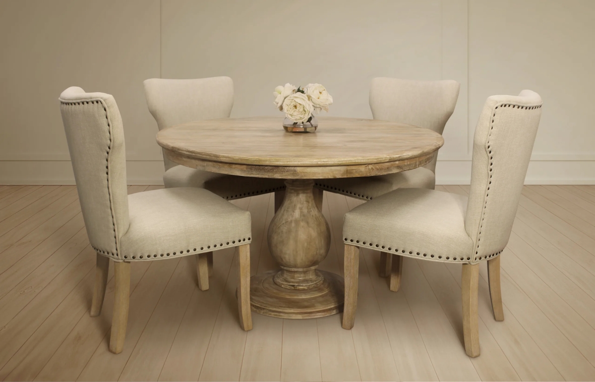 Jensen48-88011094-2 Dining Set with 4 Howell Chairs - Ivory - 5 Piece