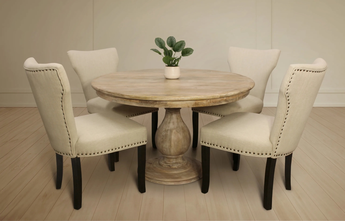 Jensen48-88011113-2 Dining Set with 4 Howell Chairs - Natural - 5 Piece