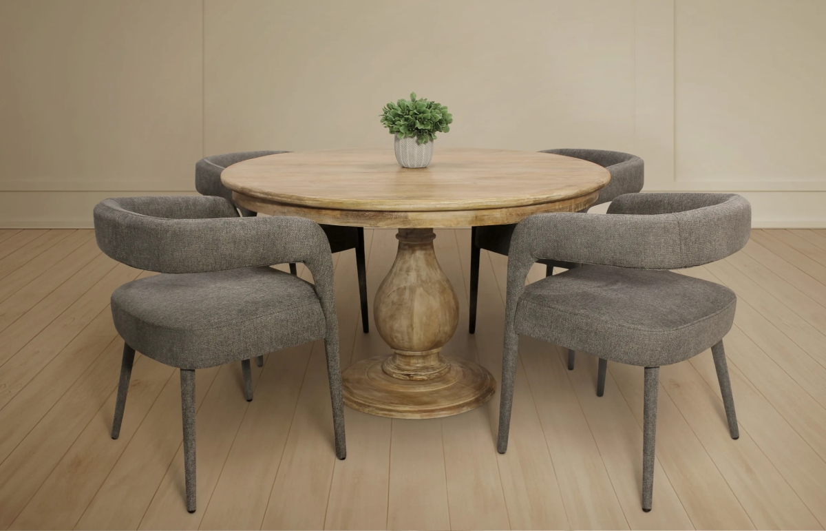 Jensen48-88011105-2 Dining Set with 4 Belfast Chairs - Gray - 5 Piece