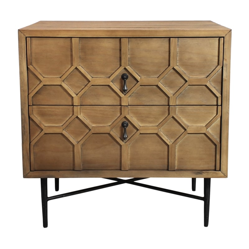 69014007 Samara 2-Drawer Small Nightstand - Natural