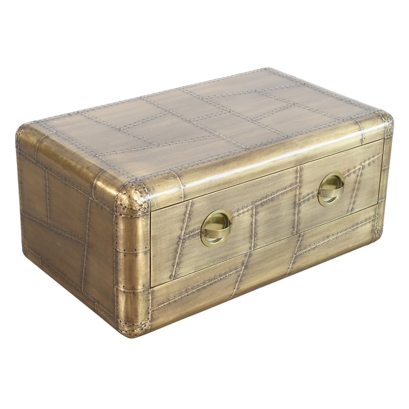 57003009 Pilot 1-Drawer Cocktail Table in Brass