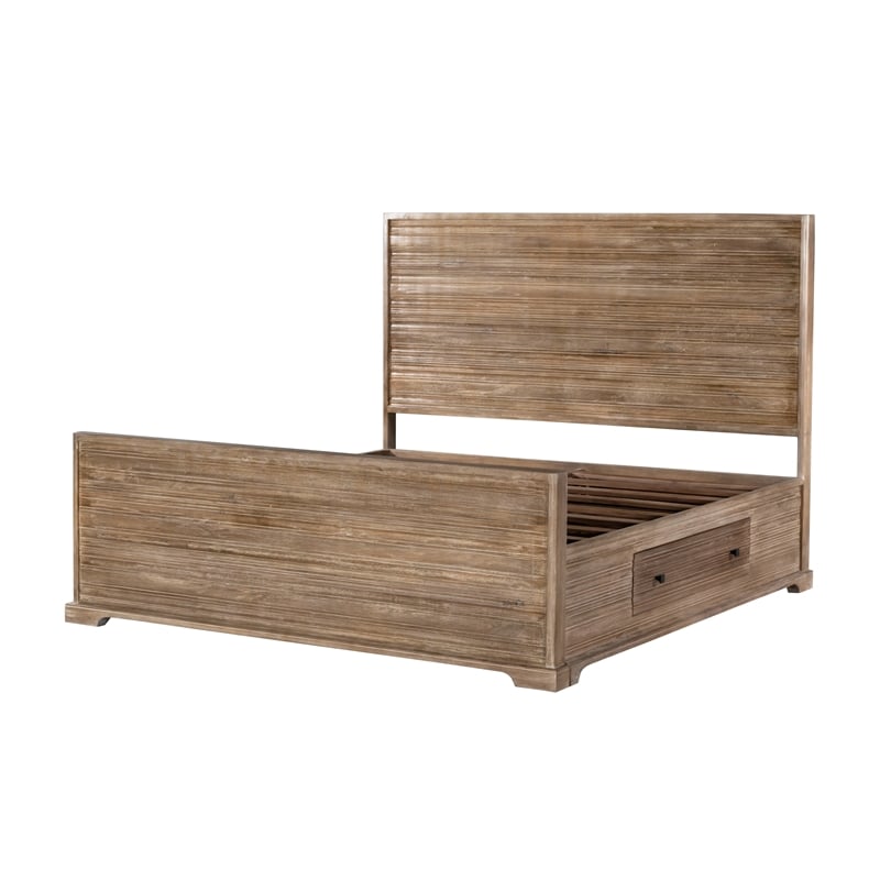 91013001 Carmenita Eastern King Size Bed - Rustic Light Brown