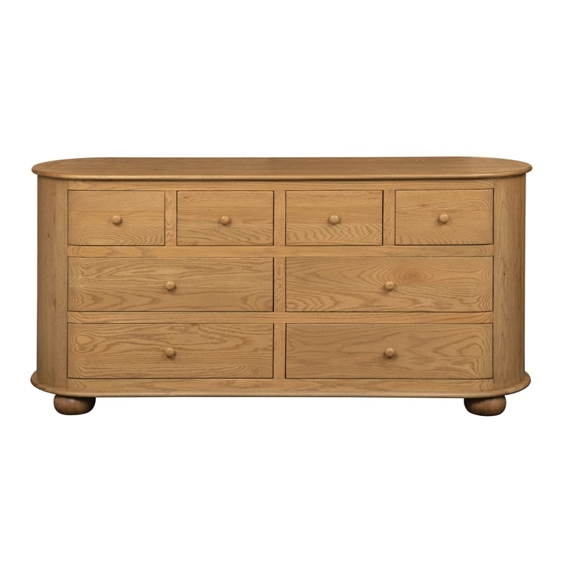 69016002 Astrid 8 - Drawer Dresser In Solid Oak Wood