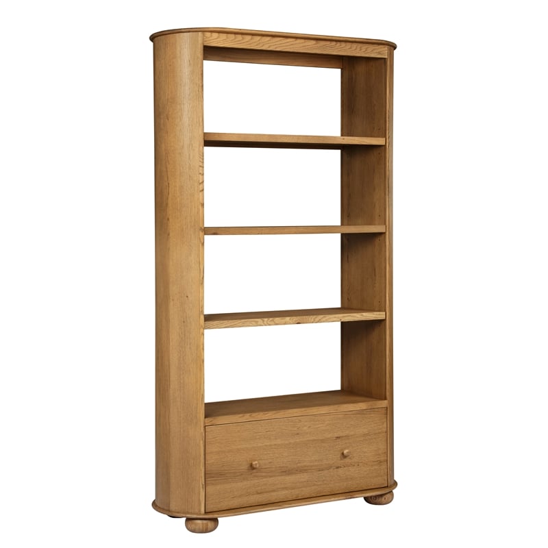 69001005 Astrid 1 - Drawer Bookcase In Solid Oak Wood