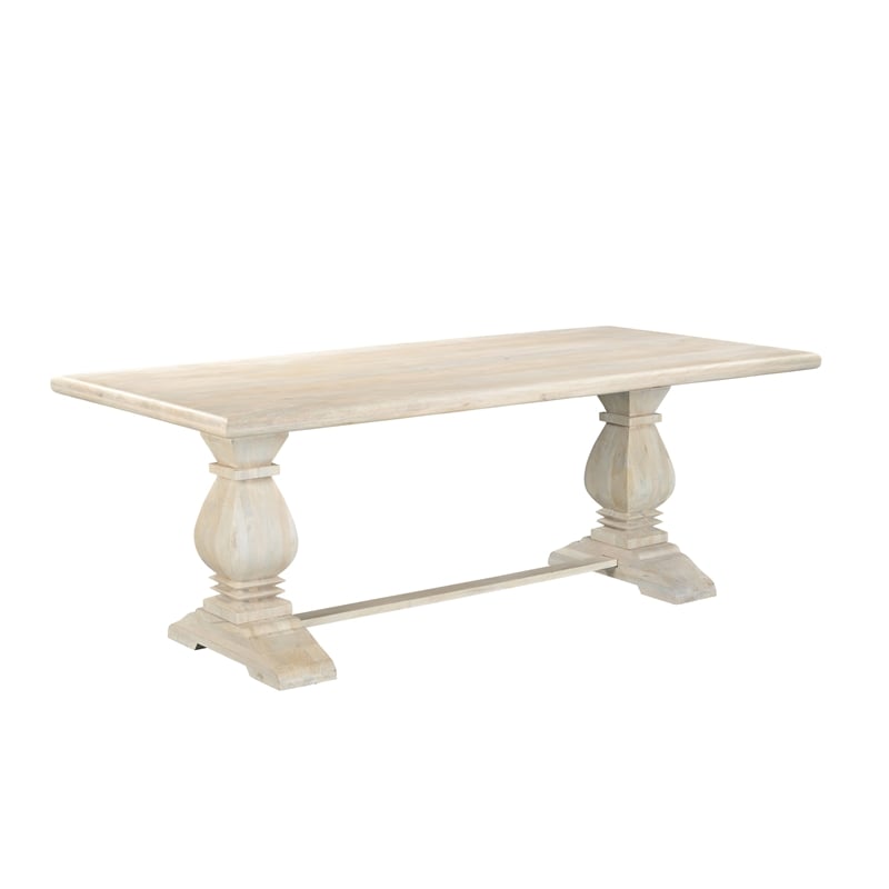 78102012 Benedict 71 in. Rectangular Dining Table - White Wash