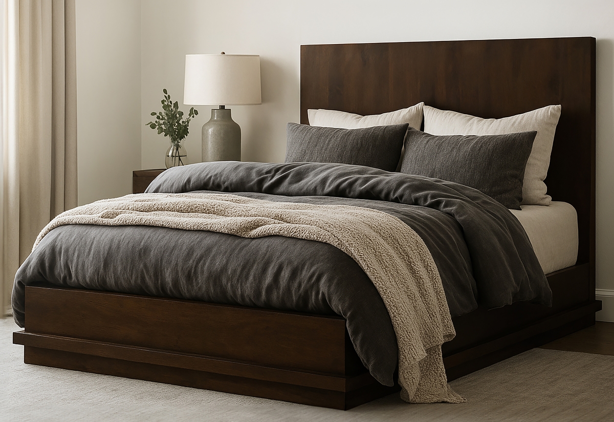 77013006 54 x 80 x 90 in. Flagstaff Eastern Mango Solid Wood Bed, Barista Brown - King Size