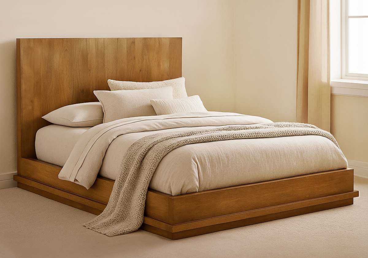 77013009 54 x 80 x 90 in. Flagstaff Eastern Mango Solid Wood Bed, Spice Tan - King Size