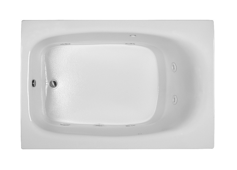 Picture of Reliance Baths R7248ERXW-B Rectangular End Drain Whirlpool Bath&#44; Biscuit - 71.25 x 47.25 x 20 in.