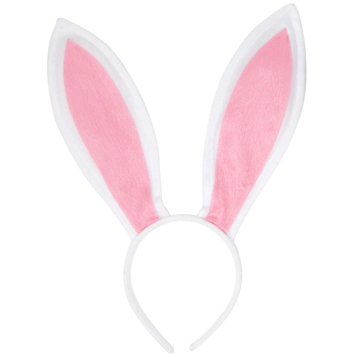 Picture of Funcredible Bunny_HH_W_W Funcredible Easter White Bunny Ears Headband - Velvet Rabbit Ears - Bunny Cosplay Costume Accessories - 2 Pack Bendable Bunny Ears for Kids and Adult