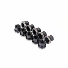 0.62-18 in. Thread 0.81 in. Hex Head 0.37 in. Grip Encapsulated Lugnut, Flat Seat - Black & Gold Anodize