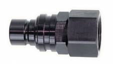 52310 Valved -10 AN Female Plug Fitting 5000 Series Quick-Connect, Fluorocarbon Seal - Stealth Black