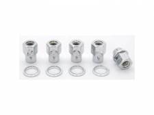 WEL601-1456 0.5 in. RH Open End Lug Nuts with Washers - Pack of 5