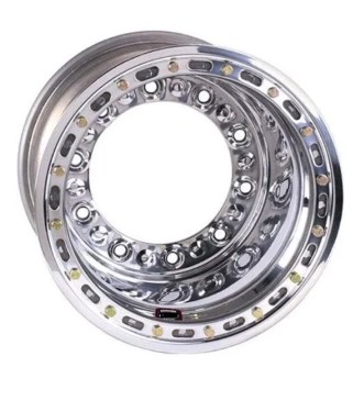 15 x 15 in. 7 in. Back Space Inner Bead Lock All Wheel, Black