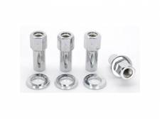 0.43 in. Right Hand Chrome Plated Steel Open End Lug Nuts, Pack of 4