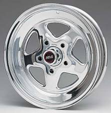 15 x 4 in. 5 x 4.75 in. Bolt Circle 1.87 in. Back Spacing 10.75 lbs Pro Star Polished Wheel