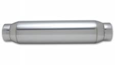 VIB1794 3 in. Inlet & Outlet 4 Dia. Body 12 in. Long Bottle Style Resonator - Stainless