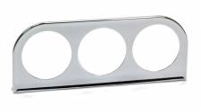 240-036 2.06 in. Three Hole Steel Chrome Gauge Mounting Panel, Universal
