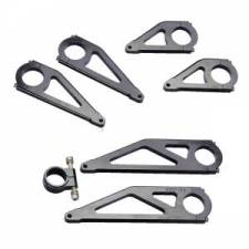 9.37 in. Black Aluminum Dash Bracket - Pair