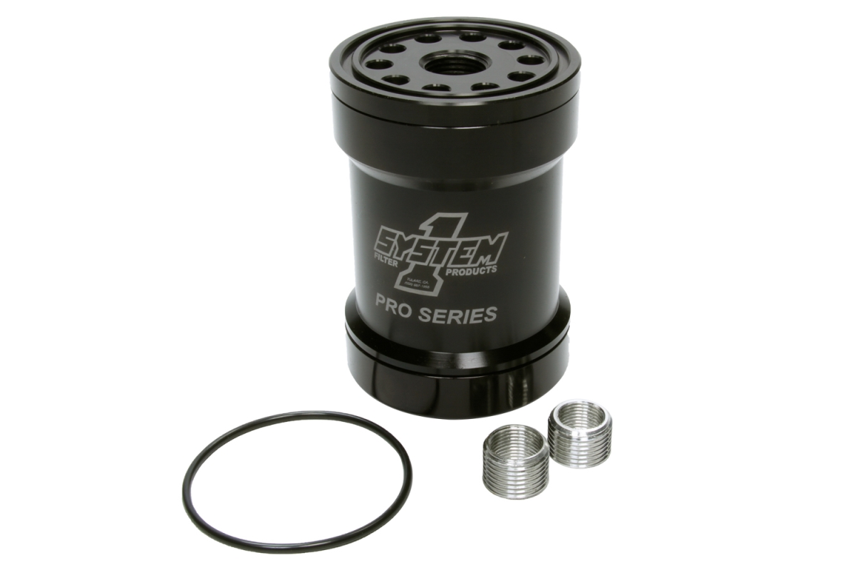 75 Micron Billet Oil Filter with Bolt Cap - Black