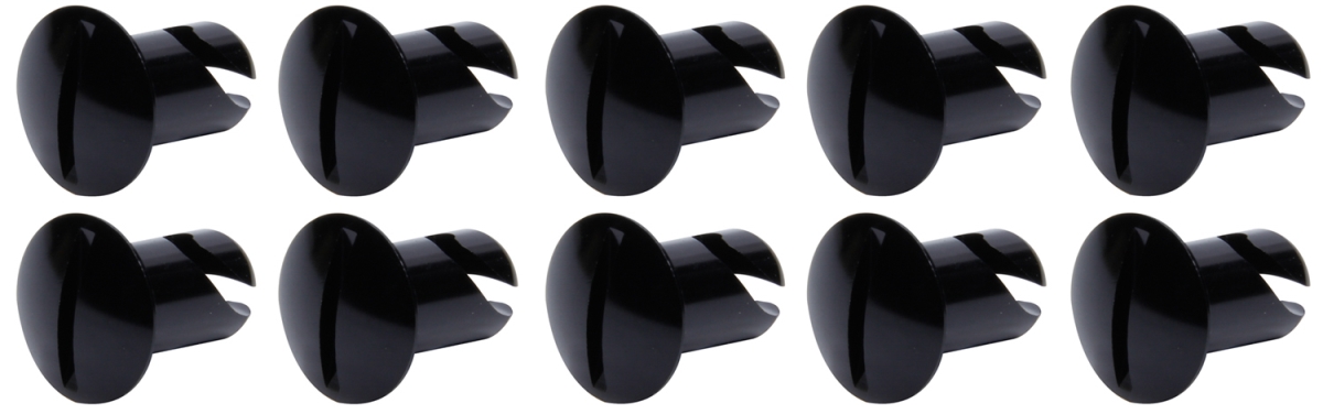 0.50 in. Long Oval Head Dzus Buttons, Black - Pack of 10