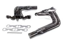 1.75 to 1.87 in. Primary 3.5 in. Collector Steel Modified Header for Small Block Chevy - Black Paint