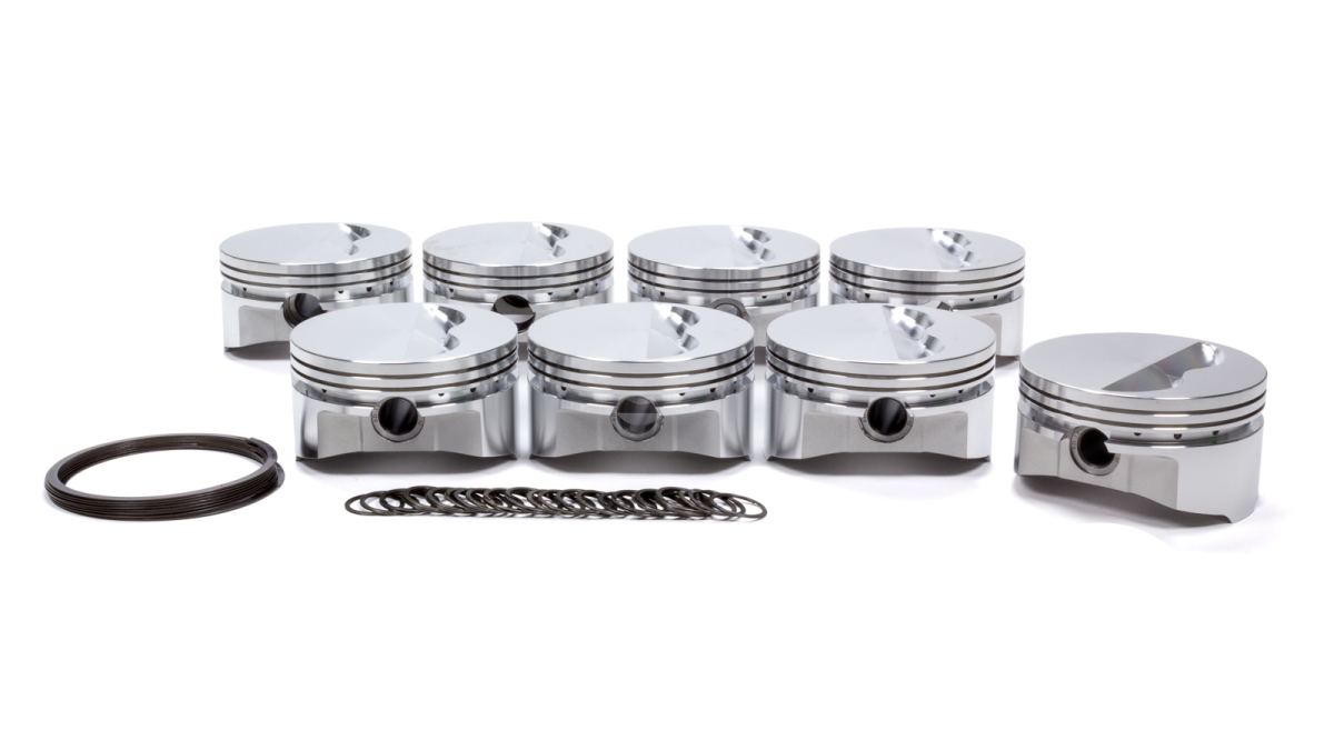 SRP231308 4.12 in. Bore 5cc Flat Top Piston Set for Small Block Chevy -  SPORTSMAN RACING PRODUCTS