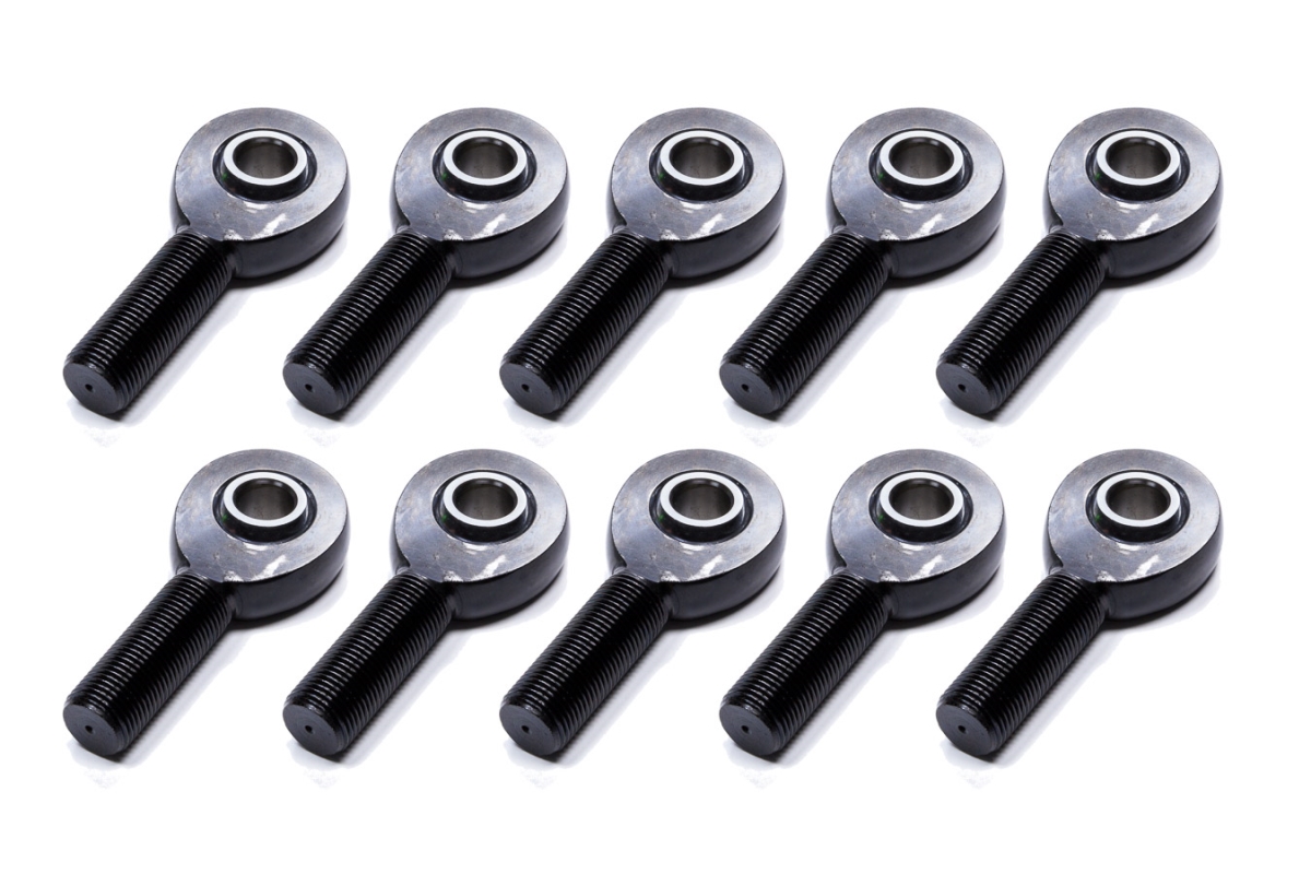 TIP8251-10 0.5 in. ID x 0.62 in. Thread Left Hand Male Aluminum Rod End, Black - Pack of 10