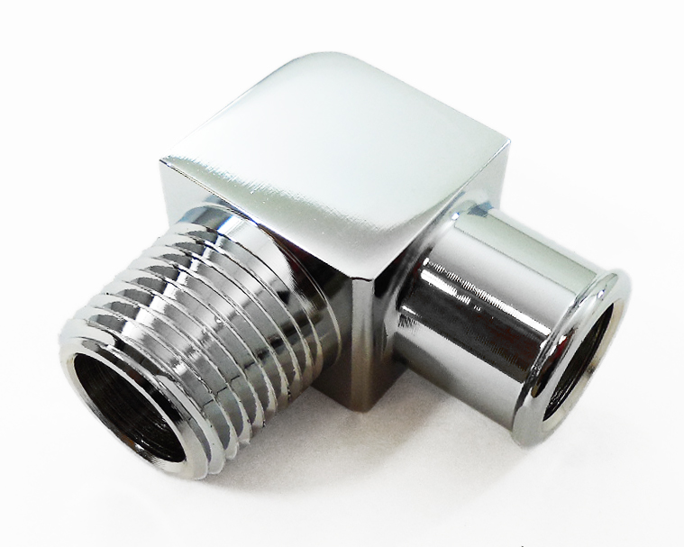 0.75 x 0.5 in. 90 deg Aluminum Fitting, Chrome