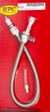 RPCR5104 29 in. Braided & Billet Stainless Natural Firewall Mount Transmission Dipstick for TH350-400