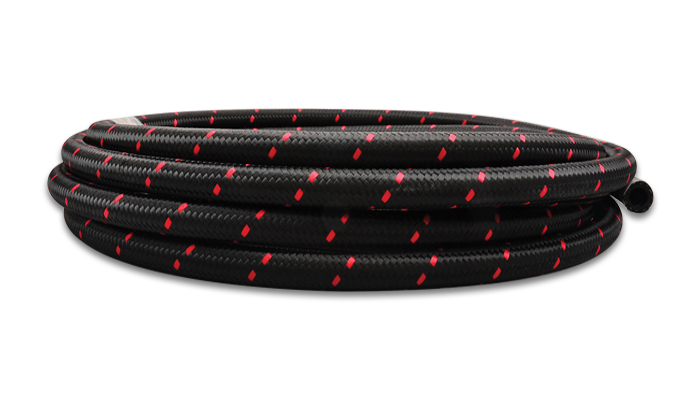 20 ft. Roll 6 Black & Red Nylon Braided Flex Hose