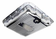 TRA9740 Steel Chrome Transmission Pan - TH700R4 & 4L60E Finned, Chrome