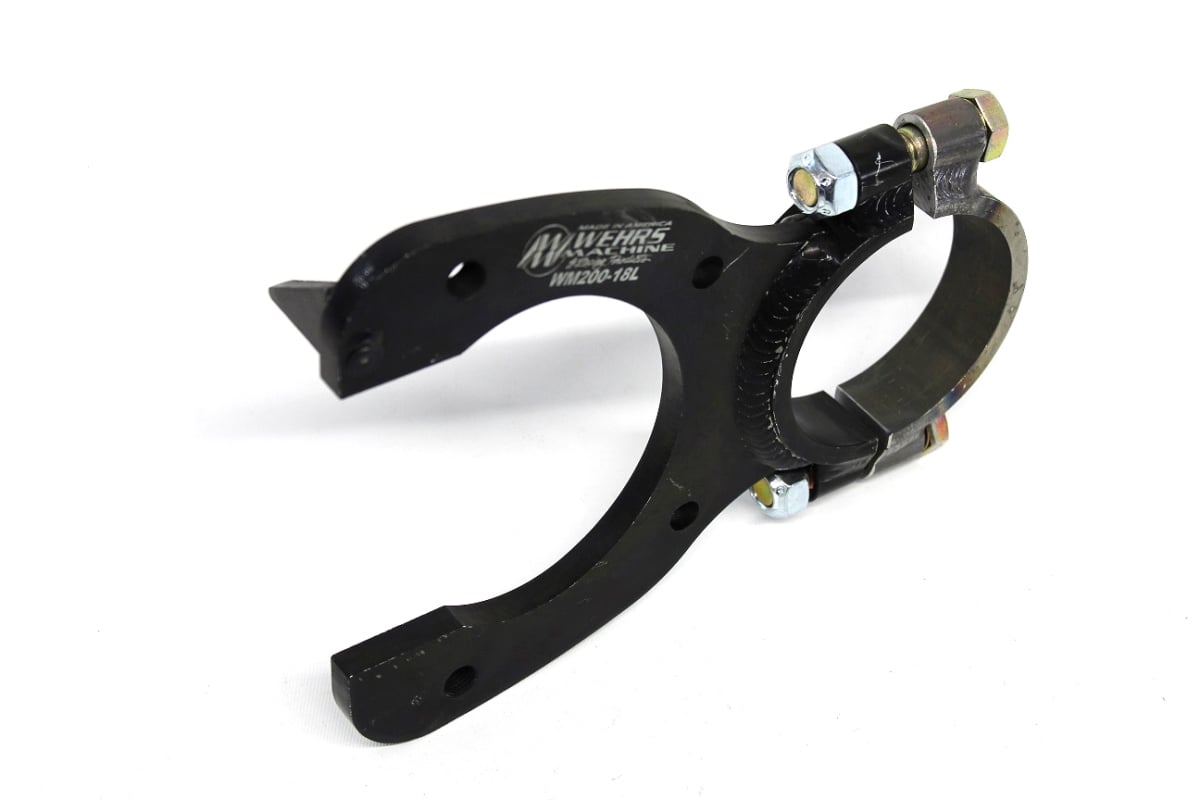 Left Clamp-on Metric Fabricated Caliper Mount