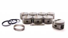 23 deg Flat Top Piston Forged Set for Small Block Chevy, Minus 7.0 cc
