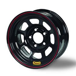 BAS37SN3 13 x 7 in. 5 x 100 mm Bolt Pattern 3 in. Back Space Inertia D-Hole Lightweight Black Powdercoated Wheels