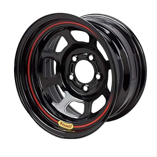 BAS57SP4 15 x 7 in. 4 x 4.25 Bolt Pattern 4 in. Back Space BS D-Hole Lite Wheel, Black