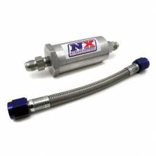7 in. D-4 Pure-Flo N20 Nitrous Filter & Stainless Hose - 04AN