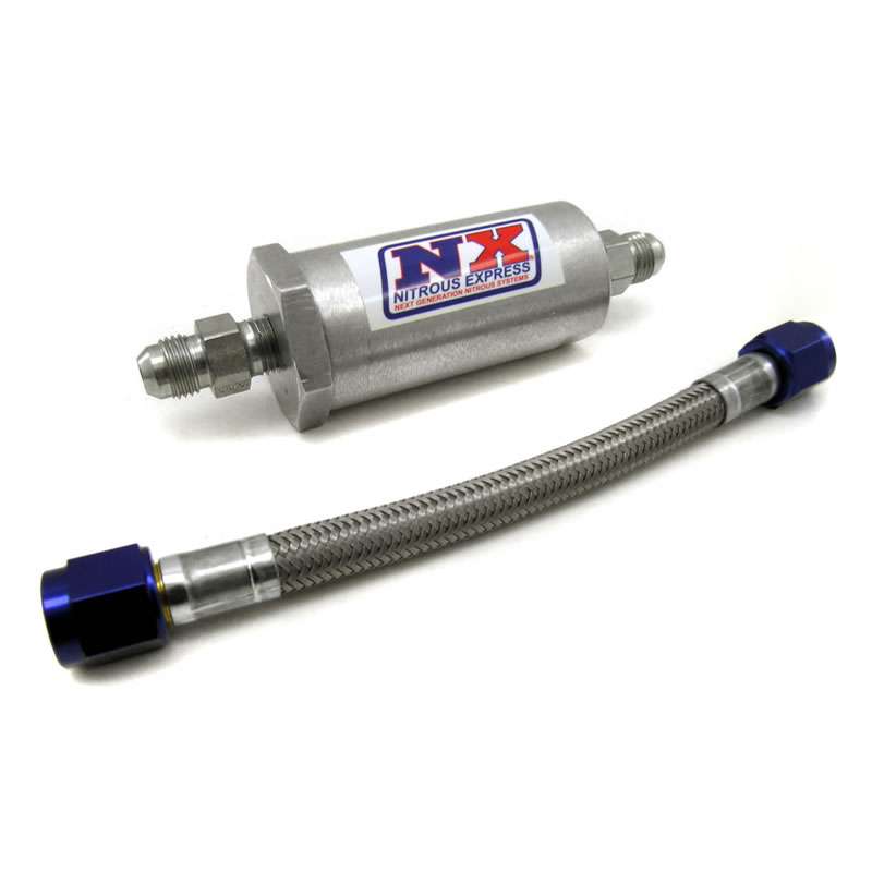 6AN Pure-Flo Nitrous Filter with 7 in. Stainless Steel Hose