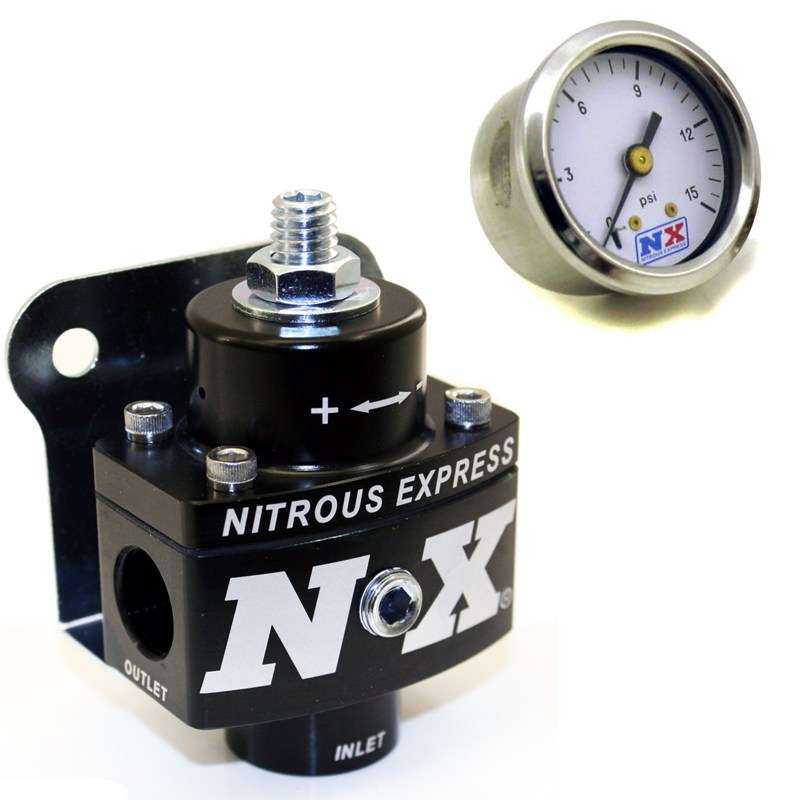 Nitrous Express NXS15952 Fuel Pressure Regulator Non-Bypass with Gauge