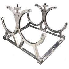 Flat Mount Aluminum Natural Dual Bottle Nitrous Bottle Bracket, 10-12-15 lbs Bottles