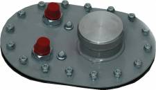 Oval Fill Plate Assembly, -8AN Pickup & - 8AN Vent