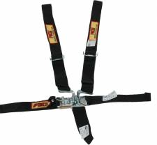 Midget & Jr. Dragster 5-Point Harness, 2 in. Belts & Pull Up Adjust - Black