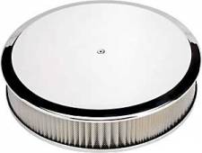 15829 14 in. Dia. Polished Plain Design Round Air Cleaner Assembly - 3 in. Filter Height