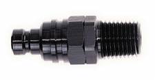 52808 Male 0.5 in. NPT Plug Fitting Valved 5000 Series Quick-Connect, Fluorocarbon Seal & Stealth Black
