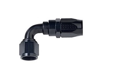 6AN 90 deg Power Flow Hose End, Black