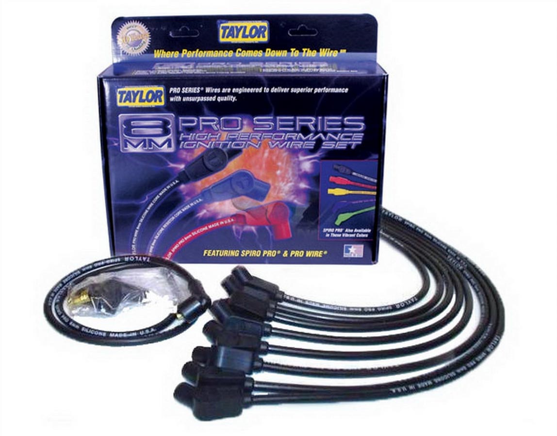 TAY76032 8 mm Spiro-Pro Race Plug Wire Set for Big Block Chevy, Black