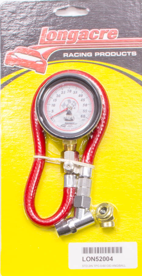 52-52004 Standard 2 in. Glow-In-The-Dark Tire Pressure Gauge 0-60 PSI by 1 lbs