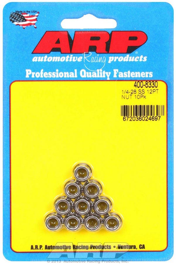 400-8330 Stainless Steel 12 Point Nuts - 0.25-28