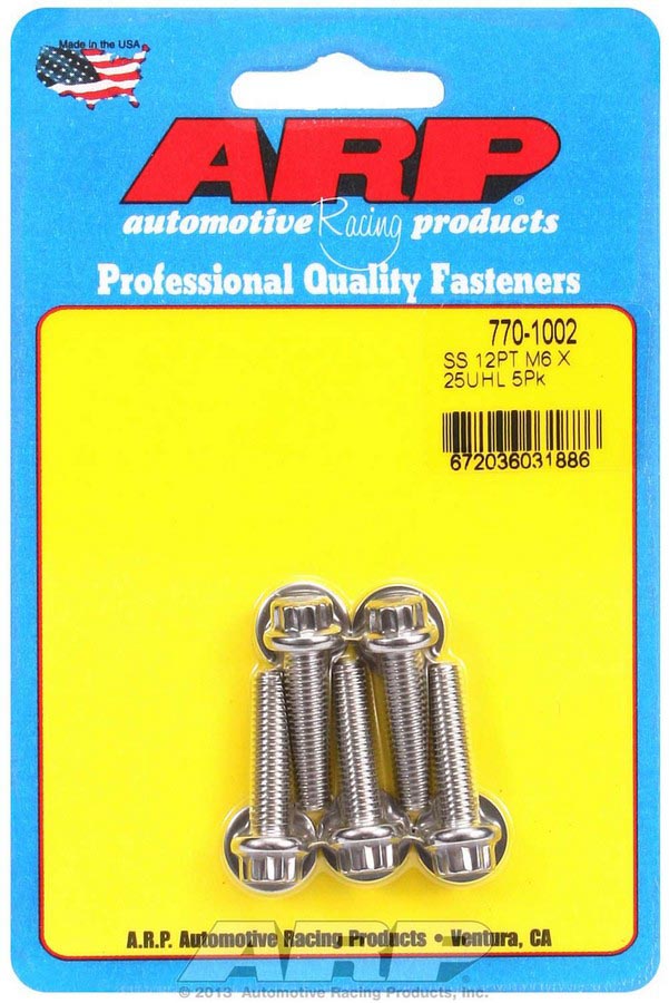 770-1002 Stainless Steel Bolt Kit - 12 Point 6 mm x 1.00 x 25