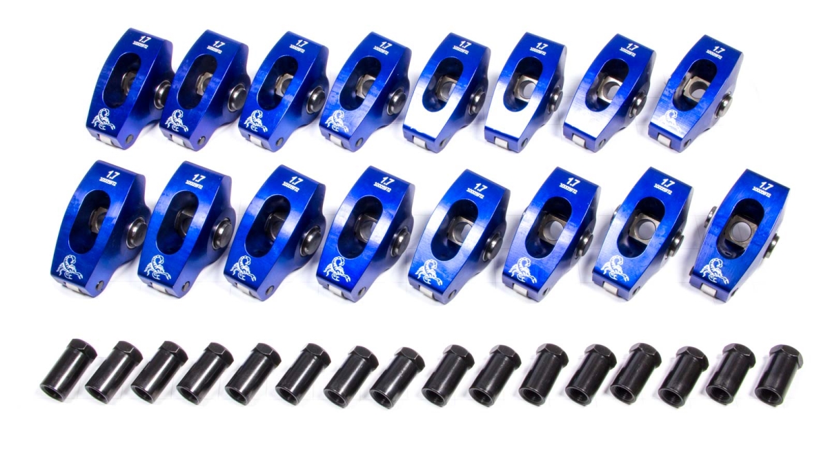 SPN1026 Race Series Rocker Arm 0.43 in. Stud Mount 1.70 Ratio Full Roller - Small Block Chevy - Set of 16 -  SCORPION PERFORMANCE