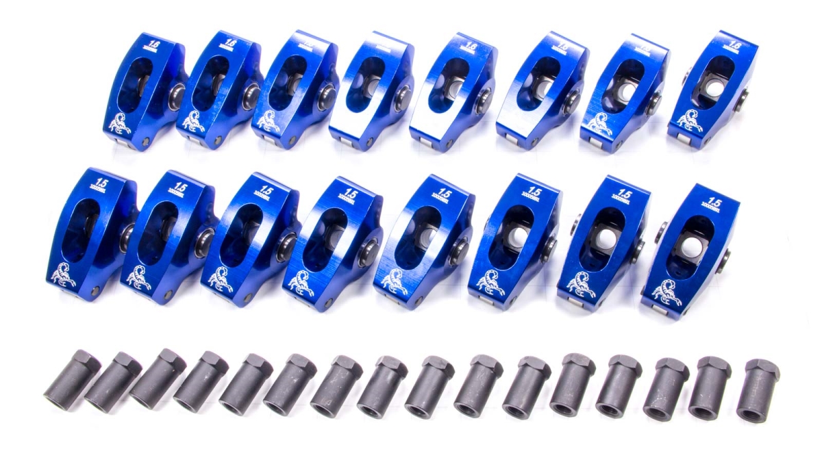 SPN1028 Small Block Chevy Roller Rocker Arms - 1.5-1.6 Ratio - 0.43 in. Stud -  SCORPION PERFORMANCE